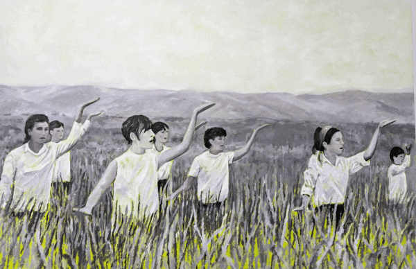 A Dance in the Fields, 2022, acrylic and oil on canvas